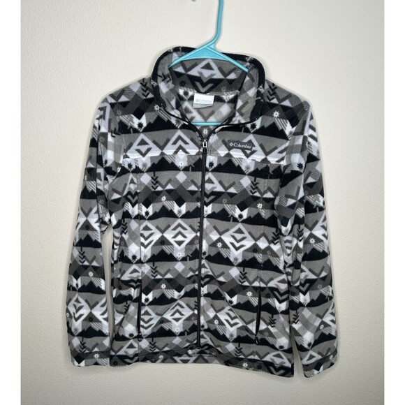Columbia Other - Columbia Boys Size Large 14-16 Full Zip Fleece Gray Pattern Jacket